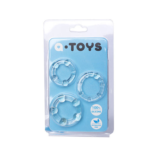 3 Pack Cock Rings Beaded Clear