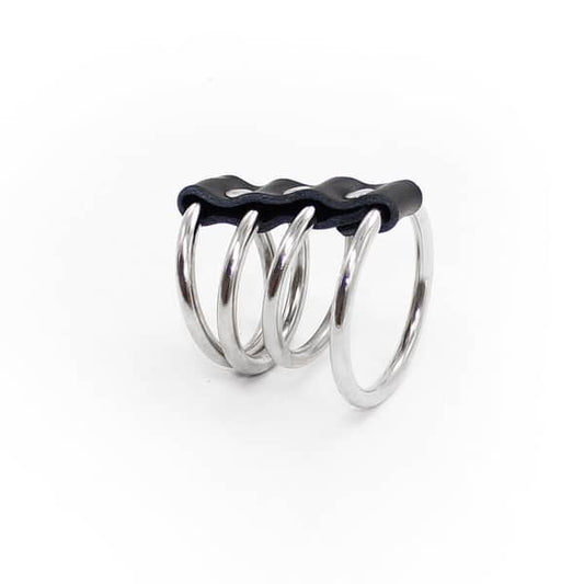 4 Ring Metal Cock Ring Silver