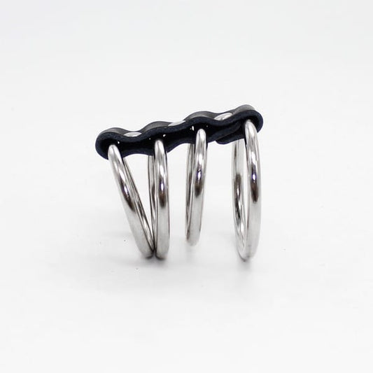4 Ring Metal Cock Ring Silver