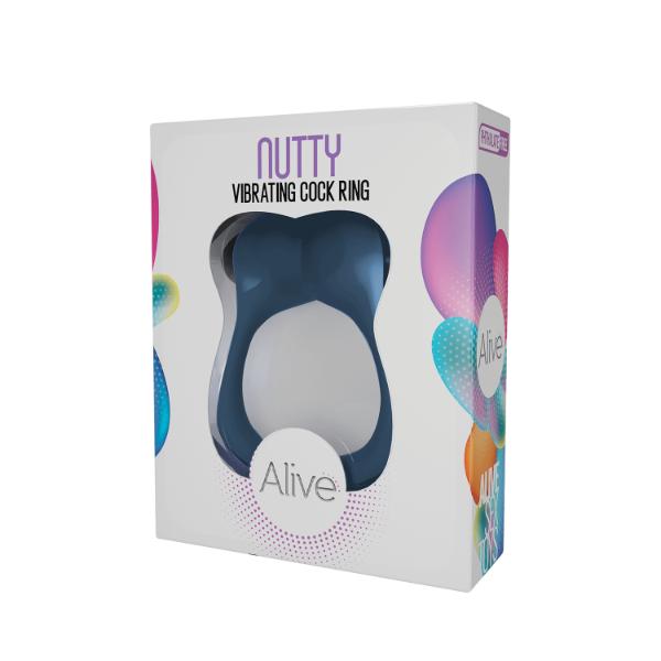 Alive Nutty Vibrating Cock Ring Blue - Hashtag Desire
