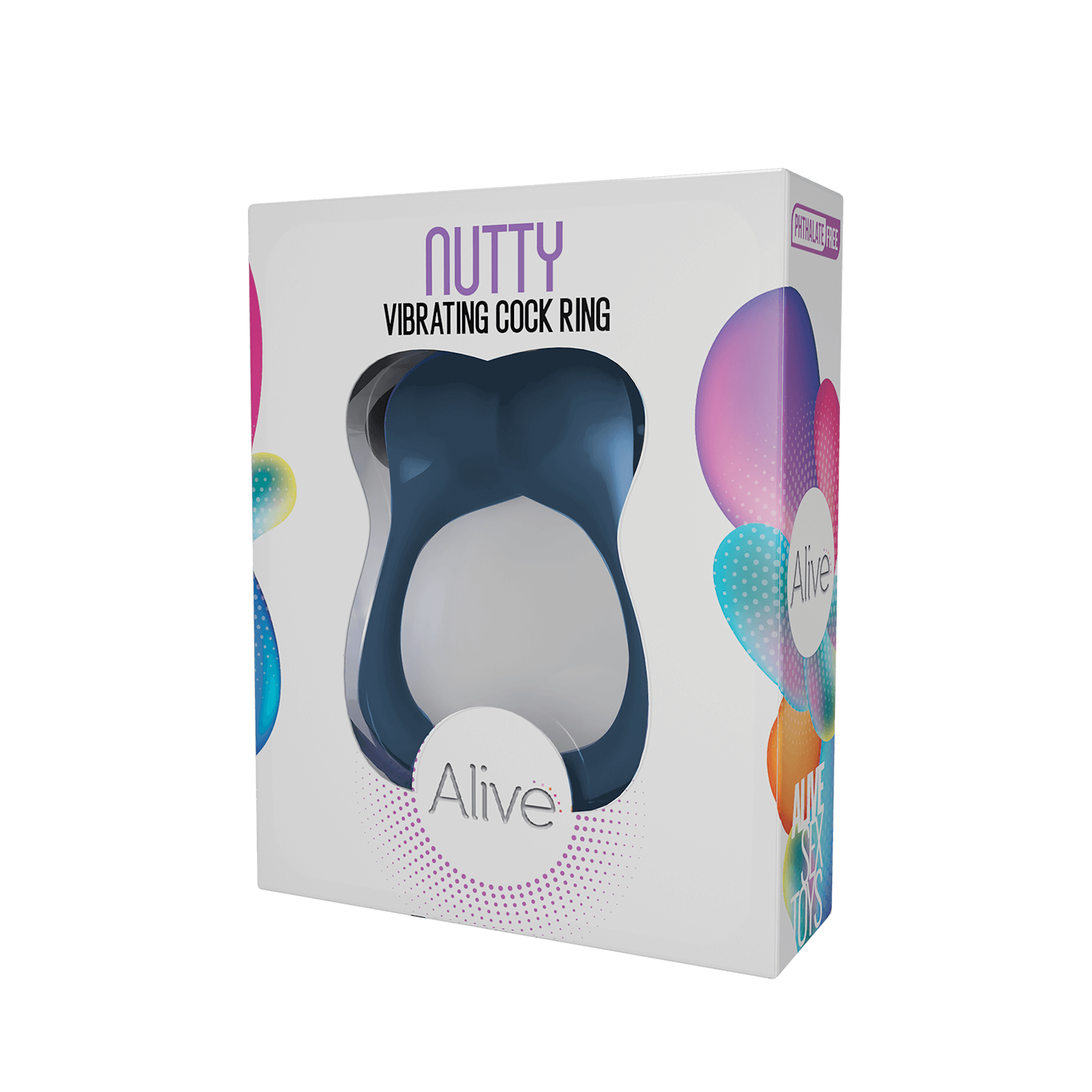 Alive Nutty Vibrating Cock Ring Blue - Hashtag Desire
