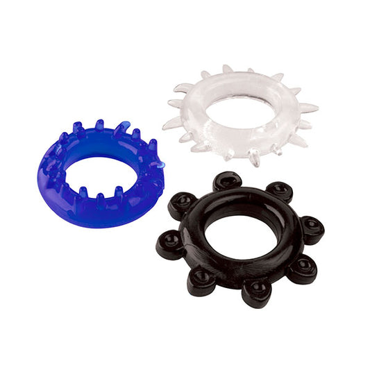 3 Pack Variety Cock Rings Beaded Multi
