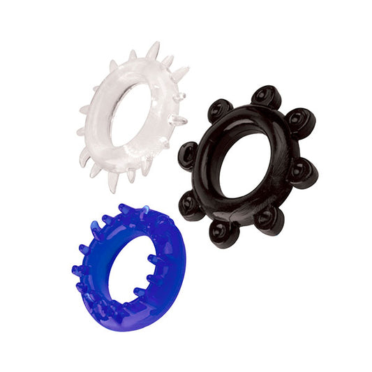 3 Pack Variety Cock Rings Beaded Multi